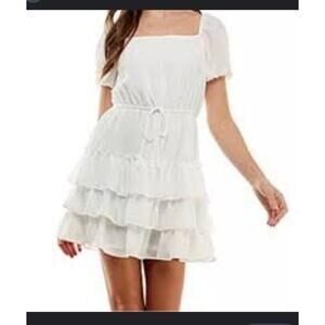 CITY TRIANGLE White Mini Dress Flare  Women's Size Lg EUC